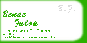 bende fulop business card